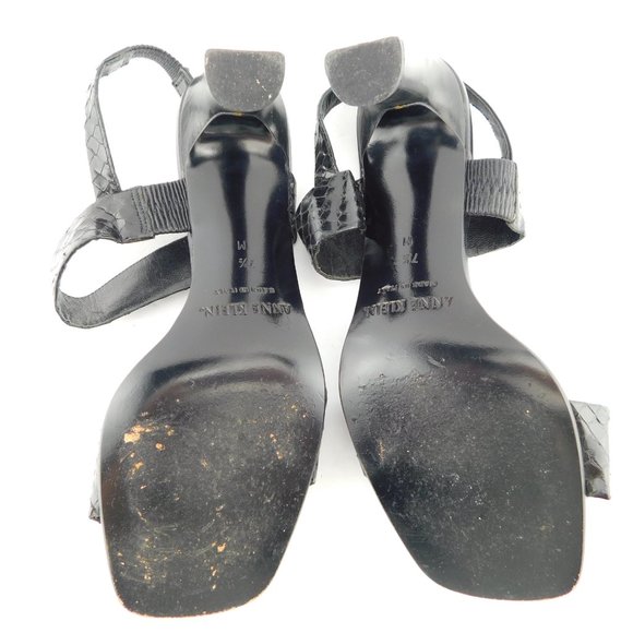 ANNE KLEIN Collection Black Snake Skin Sling Back Heel Sandals 7.5 - Picture 8 of 10